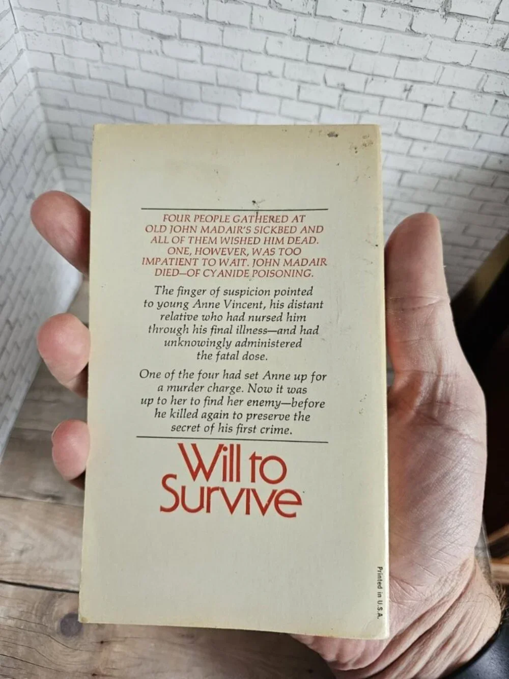Vintage 1968 Elizabeth Salter Will to Survive Ace Gothic Suspense Paperback